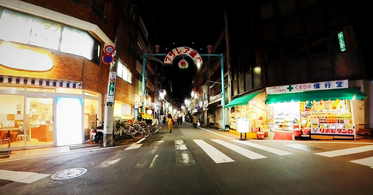 駒込駅の東口の商店街